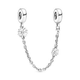 Daisy Flower Safety Chain Charm Official Pandora™ Malta