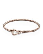 Pandora Moments Heart Closure Snake Chain Bracelet