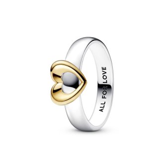 Radiant Two-tone Sliding Heart Ring