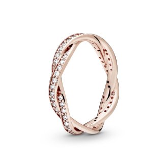 Sparkling Twisted Lines Ring