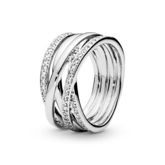 Sparkling & Polished Lines Ring