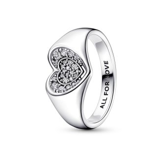 Radiant Heart Pav? Signet Ring