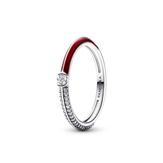 Pandora ME Pavé & Red Dual Ring