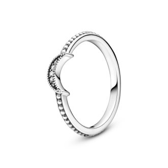 Crescent Moon Beaded Ring