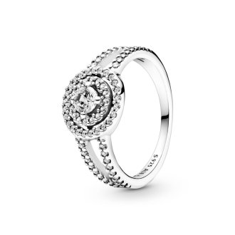 Sparkling Double Halo Ring