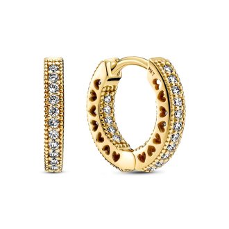 Pavé© Heart Hoop Earrings