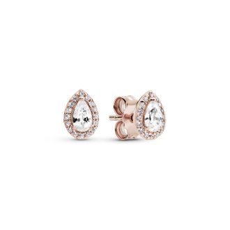 286252CZ - 14k Rose gold-plated earring