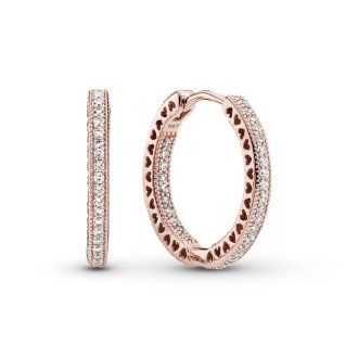 Sparkle & Hearts Hoop Earrings