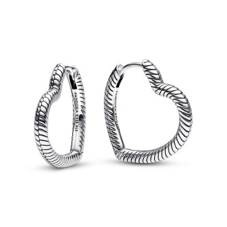 Pandora Moments Heart Charm Hoop Earrings