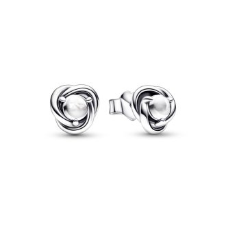 April Birthstone Eternity Circle Stud Earrings