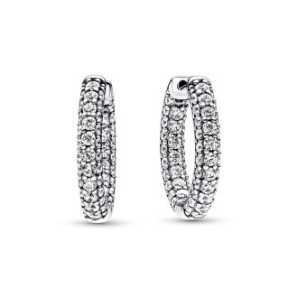 Pandora Timeless Pavé© Single-row Hoop Earrings
