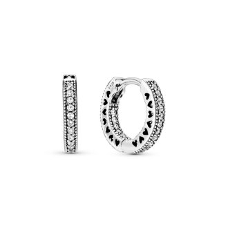 Pavé© Heart Hoop Earrings