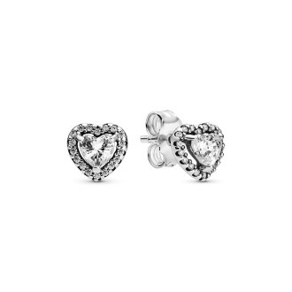 Elevated Heart Stud Earrings