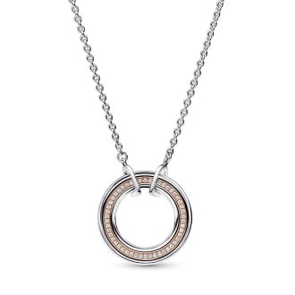 Pandora Signature Two tone Logo & Pav? Necklace