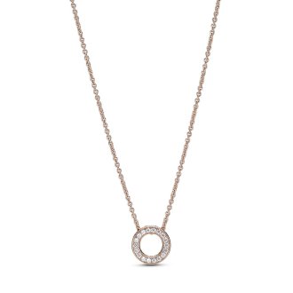 Pandora Logo Pavé Circle Collier Necklace