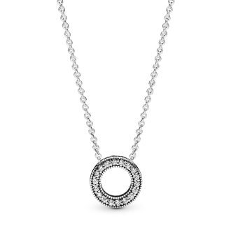 Pandora Logo Pavé Circle Collier Necklace