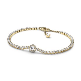 Sparkling Halo Tennis Bracelet