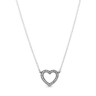 Sparkling Open Heart Necklace