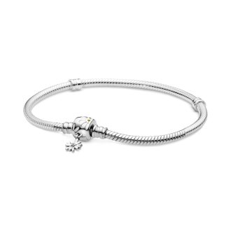 Pandora Moments Daisy Flower Clasp Snake Chain Bracelet