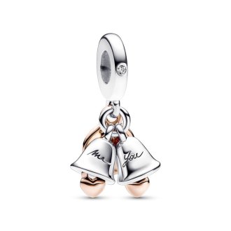 Two-tone Wedding Bells Double Dangle Charm