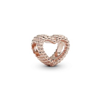 Beaded Open Heart Charm