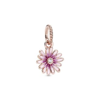 Pink Daisy Flower Dangle Charm