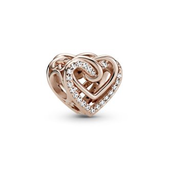 Sparkling Entwined Hearts Charm