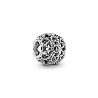 Beaded Openwork Flower Charm