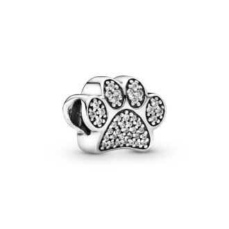 Sparkling Paw Print Charm
