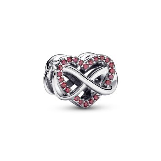 Sparkling Infinity Red Heart Charm