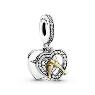 14k Gold Two-tone Happy Anniversary Dangle Charm