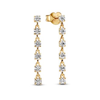 263011C01 - 14k Gold-plated drop earrings with clear cubic zirconia