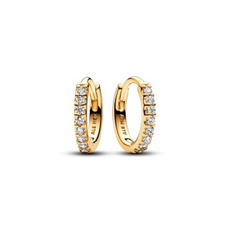 263015C01 - 14k Gold-plated hoop earrings with clear cubic zirconia