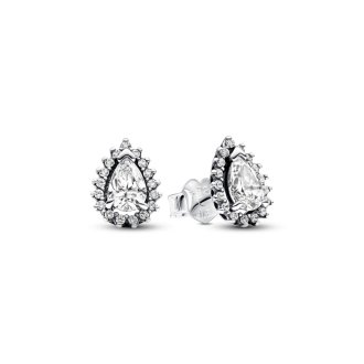 292834C01 - Sterling silver stud earrings with clear cubic zirconia
