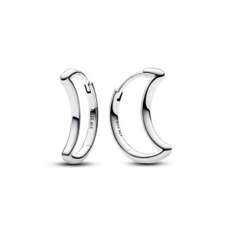 292989C00 - Crescent moon shaped sterling silver hoop earrings