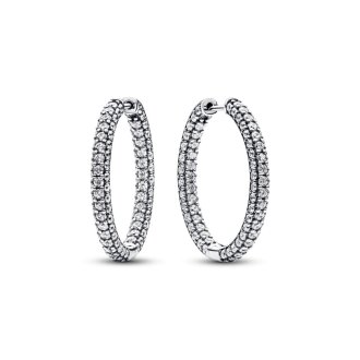 Pandora Timeless Pavé© Single-row Hoop Earrings
