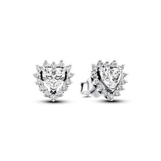 293097C01 - Sparkling Heart Halo Stud Earrings