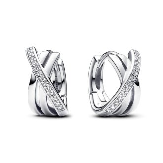 Crossover Pavé© Hoop Earrings