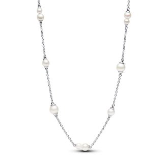 Treated Freshwater Cultured Pearl Station Chain Necklace