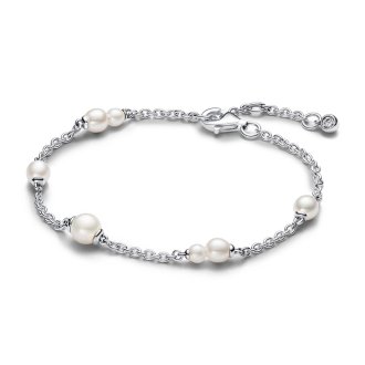 Treated Freshwater Cultured Pearl Station Chain Bracelet