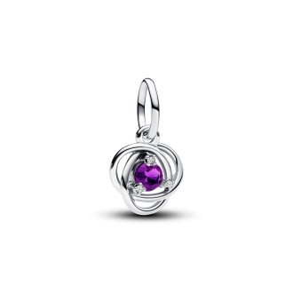 793125C02 - Sterling silver dangle with sweet grape purple crystal and clear cubic zirconia