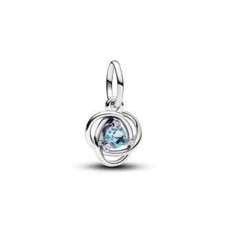 793125C03 - Sterling silver dangle with sea aqua blue crystal and clear cubic zirconia