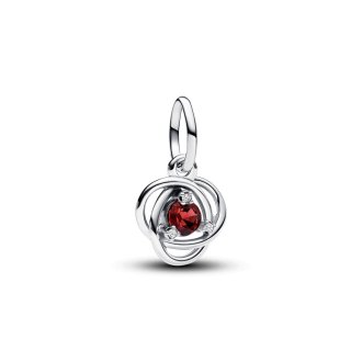 793125C07 - Sterling silver dangle with true red crystal and clear cubic zirconia