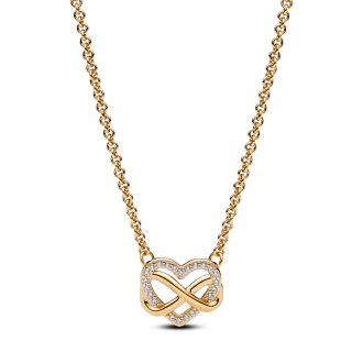 Sparkling Infinity Heart Collier Necklace