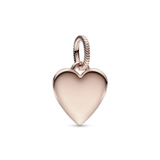 Engravable heart 14k rose gold-plated pendant