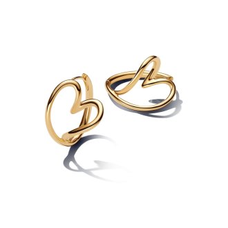 Heart 14k gold-plated hoop earrings