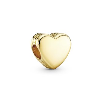 Engravable heart 14k gold-plated charm