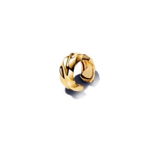 Rippled 14k gold-plated ear cuff