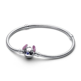 Disney Stitch snake chain sterling silver bracelet with purple, black and blue enamel-C