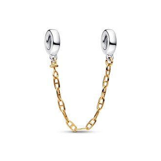 Sterling silver and 14k gold-plated safety chain-C